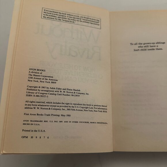 4 for $10! 😎 "Siblings Without Rivalry" By Faber & Mazlish Paperback - Picture 4 of 6